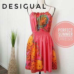 Desigual Pink Floral Print Dress